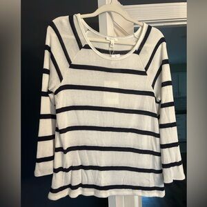 Joie Women’s White & Navy Striped Sweater Casual Nautical S New with tags!